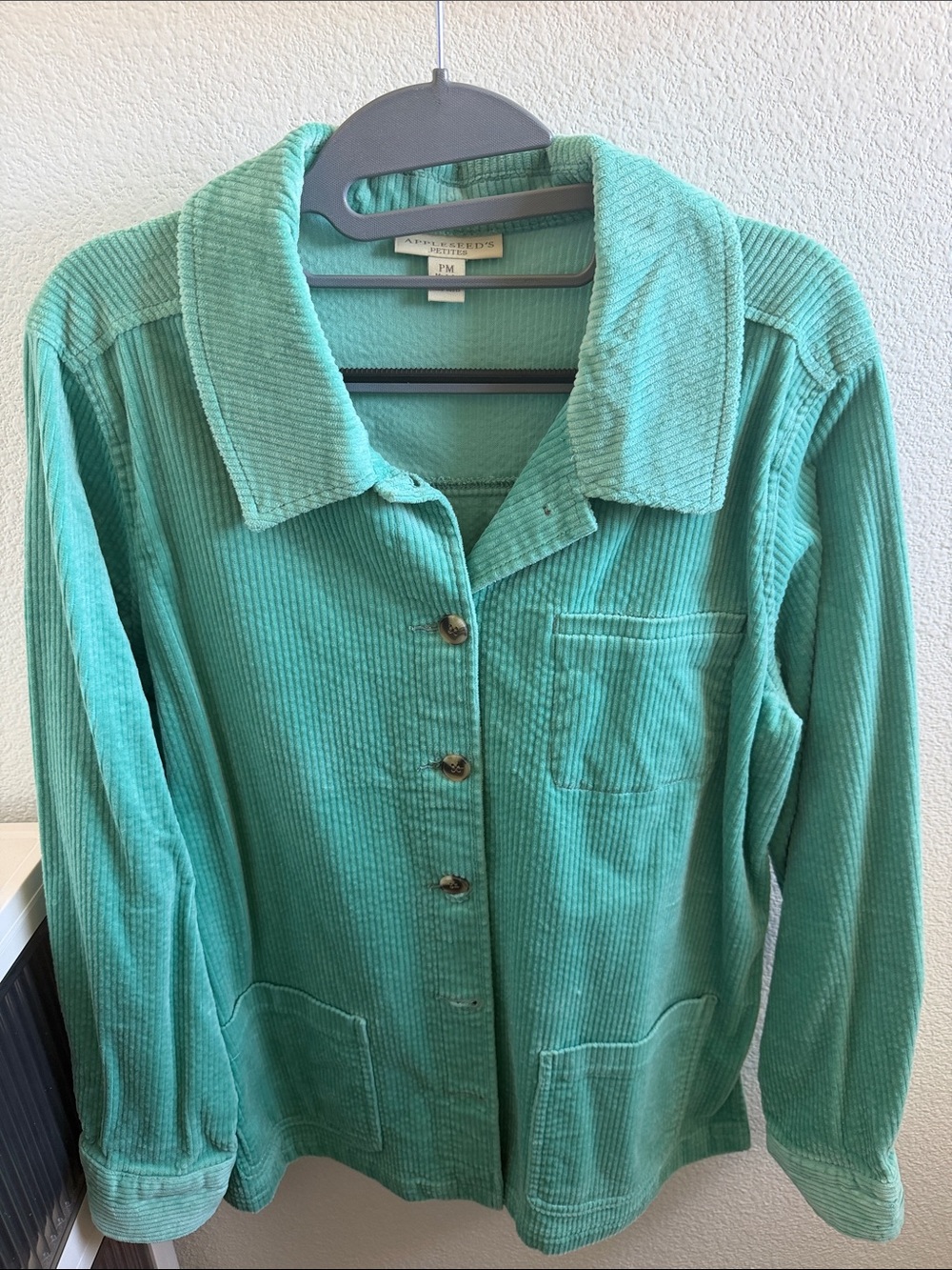 Appleseed's Soft Green Corduroy Button-Up Chore Jacket